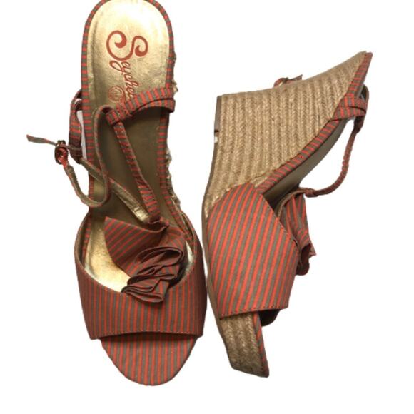 Seychelles Shoes - Seychelles Womens Striped Wedge Espadrilles, braided jute, Size 10